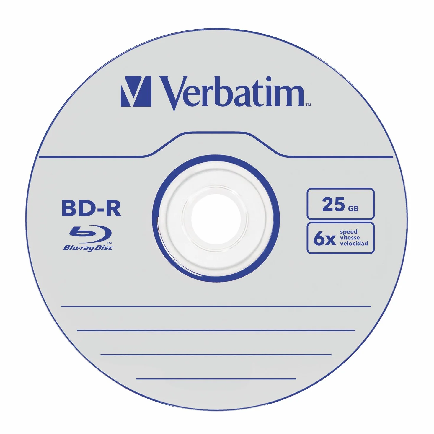 Verbatim BD-R SL Datalife, Blu-ray Disc 25 GB, 6x Szybkość Spalania, Ochrona przed Zadrapaniami, 25-Pak Wrzeciona, 999