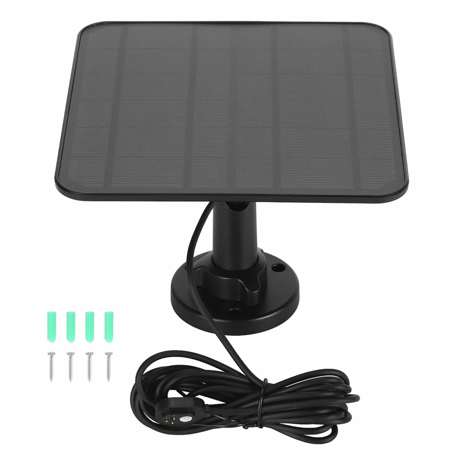Panel Słoneczny 12 W do Kamery Zewnętrznej, Przenośny Zestaw ładujący Zasilany energią słoneczną, Wodoodporny Magnetyczny Zasilacz Słoneczny z ładowaniem IP65, Regulowany (BLACK)