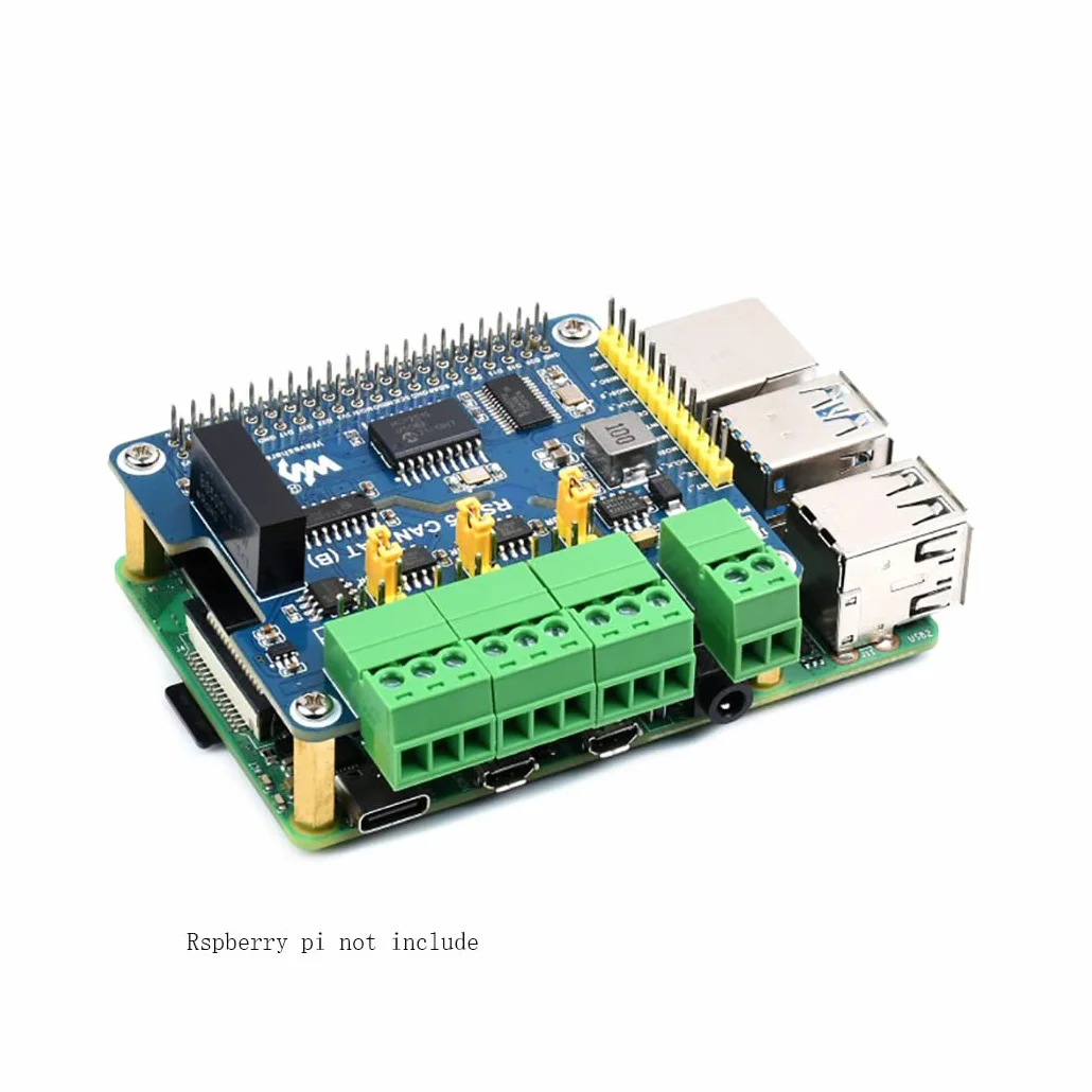 Izolowany RS485 CAN HAT (B) do Raspberry Pi Series, SPI Communication, 2-Ch RS485 i 1-Ch CAN, Converts SPI to CAN/RS485