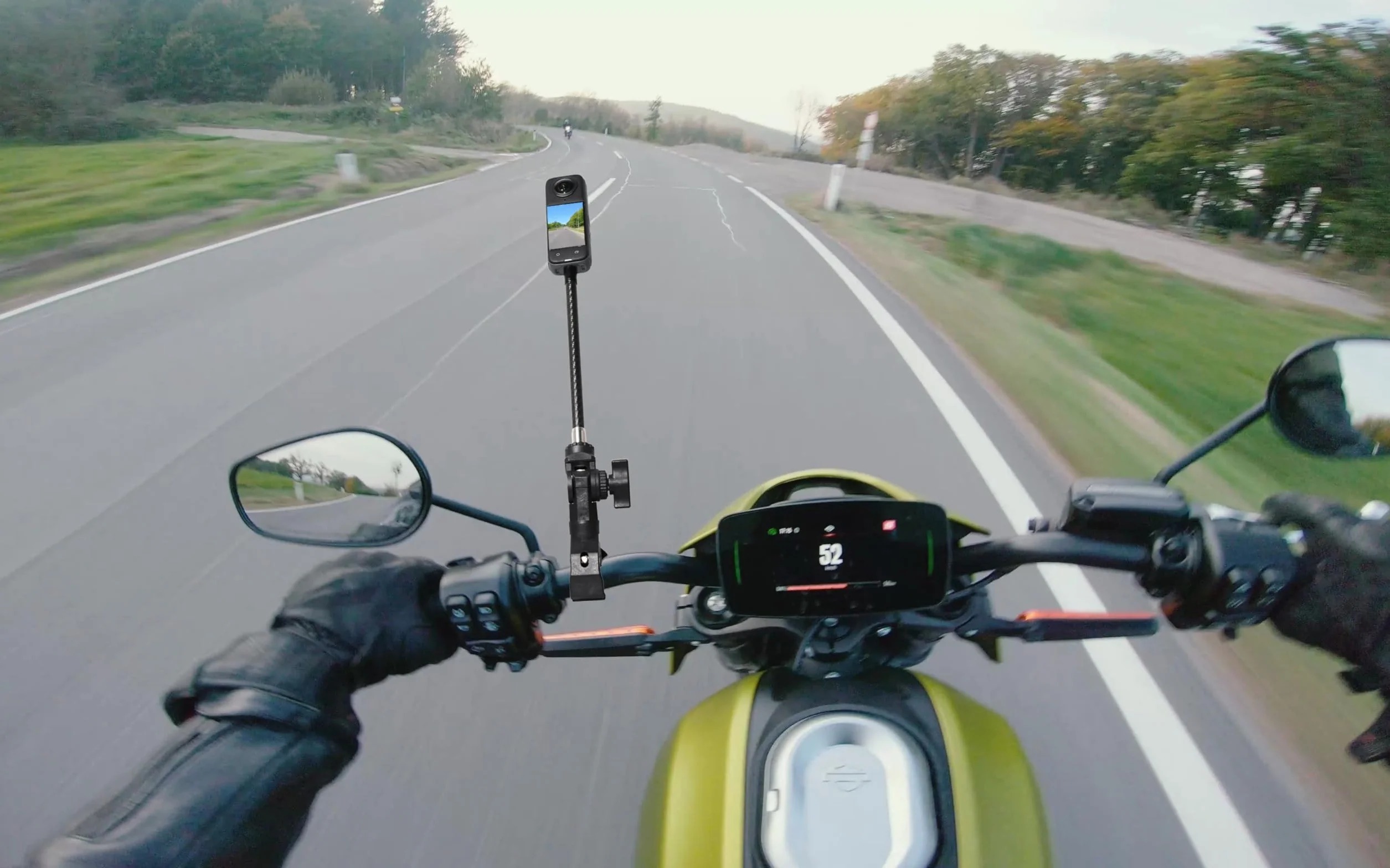 360 uchwyt na kamerę motocyklową, uchwyt na kierownicę rowerową do Insta360 X5, X4, X3, X2, Ace Pro, Ace, GoPro z drążkiem przedłużającym