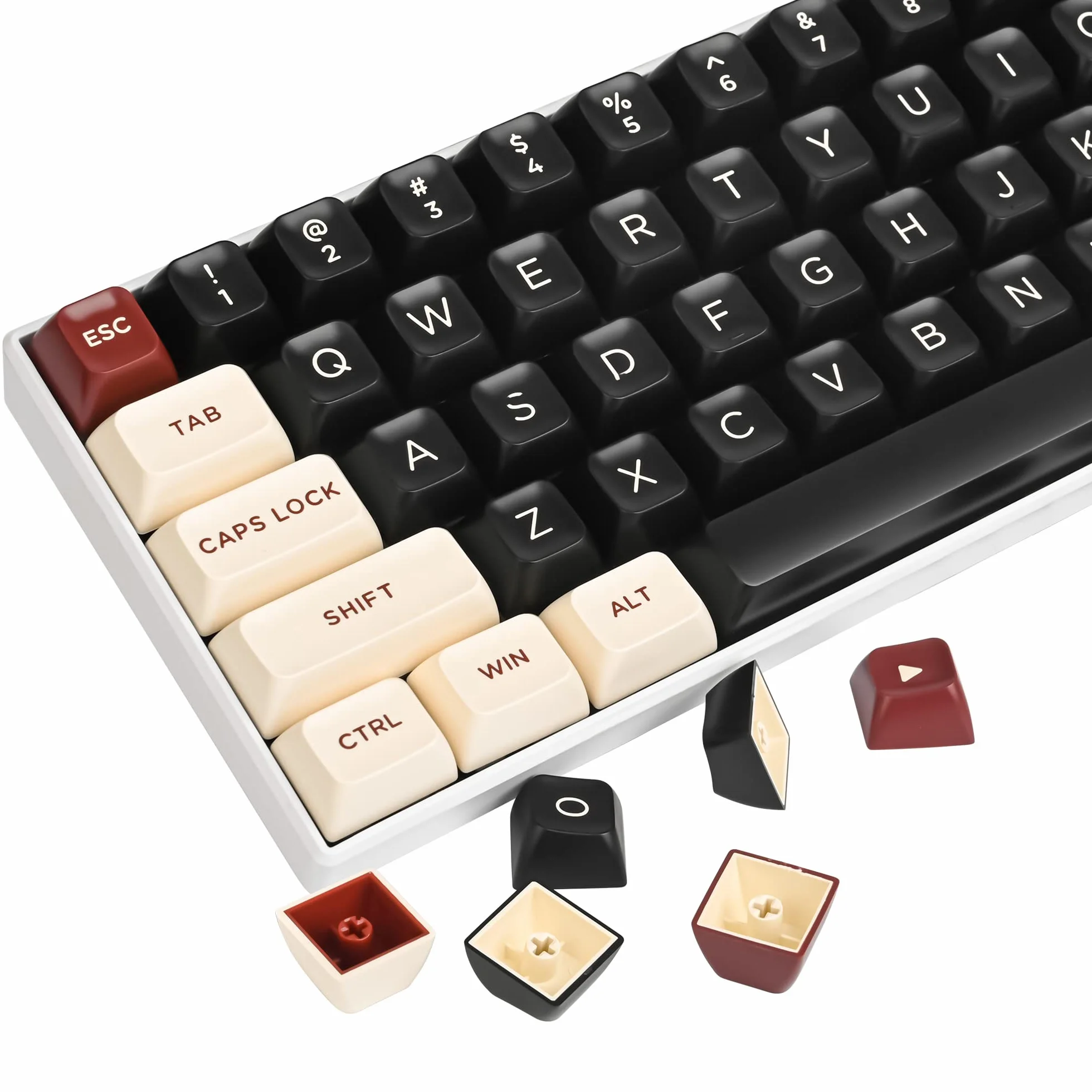 SOLIDEE Klawisze 60% Double Shot PBT ASA Profil do Klawiatury Mechanicznej ANSI US (rzymska)