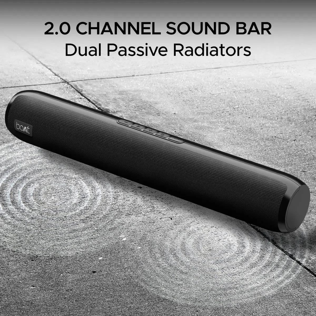 boAt Aavante Bar 610, 25 W Signature Sound, 2.0 CH z dwoma pasywnymi grzejnikami, bateria 7 godzin, elegancki design, multi-connection, soundbar, głośnik soundbar, głośnik (czarny węglowy)