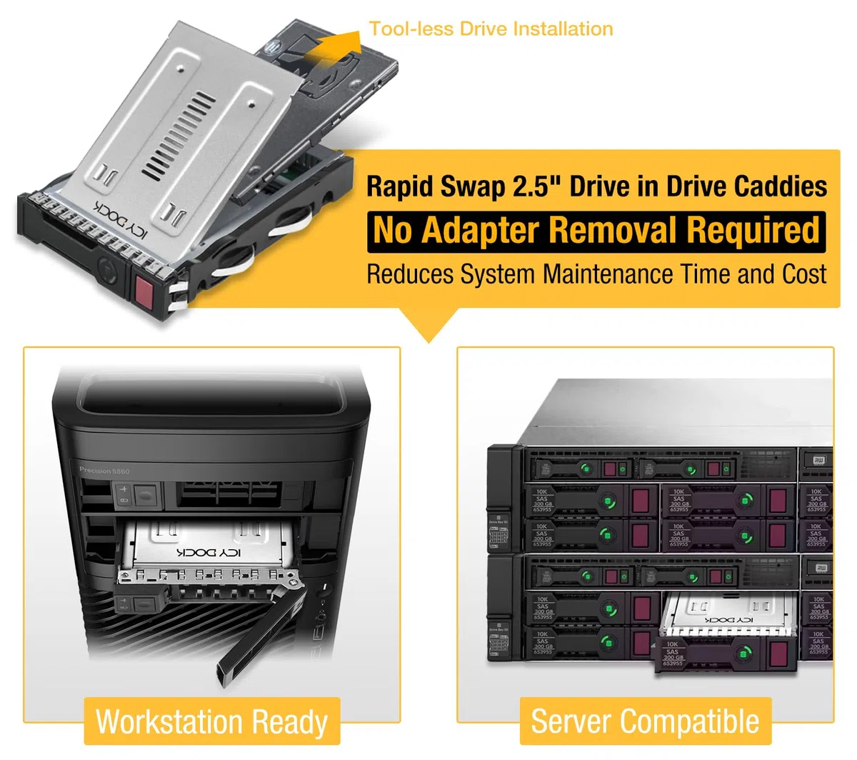 2,5 cala (6,4 cm) do 3,5 cala (8,9 cm) konwerter SATA SSD/HDD - w całości z metalu - Icy Dock EZConvert Pro MB982SP-1S