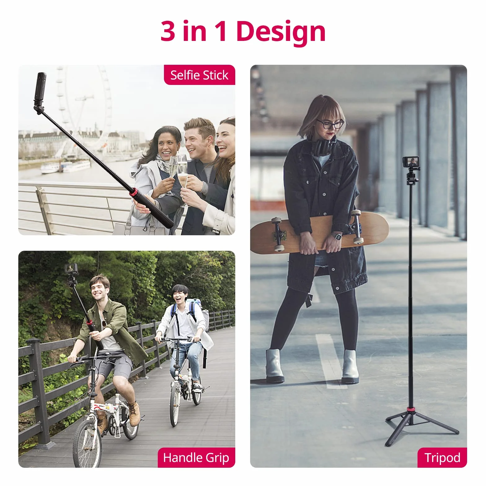 146 cm kijek do selfie statyw aparat fotograficzny, ULANZI MT-71 wysuwany kijek do selfie statyw kompatybilny z One XR/RS/GO 2 DJI Action