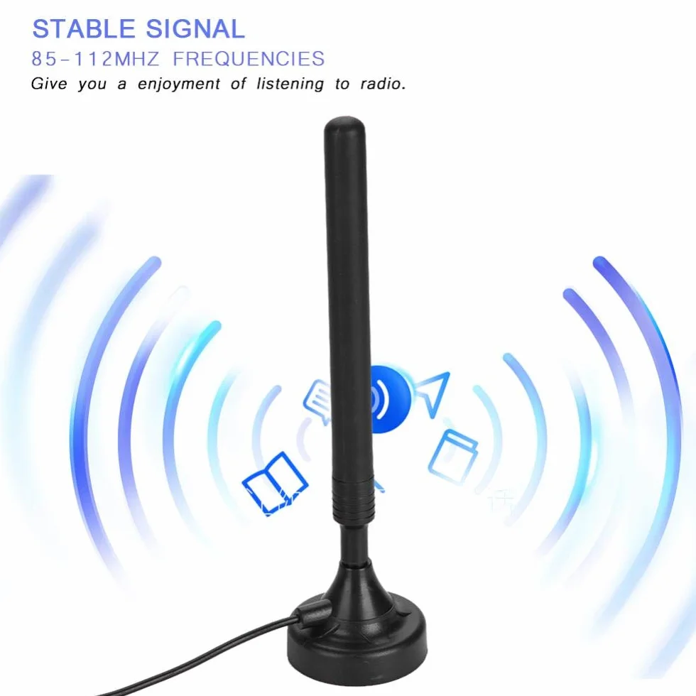 Annadue ANT-308PLUS Domowa Antena Radiowa FM, 25 dB z Wysokim Wzmocnieniem, 85-112 MHz, Wysoka Czułość USB, Wzmacniacz Antenowy do Niskich Podłóg