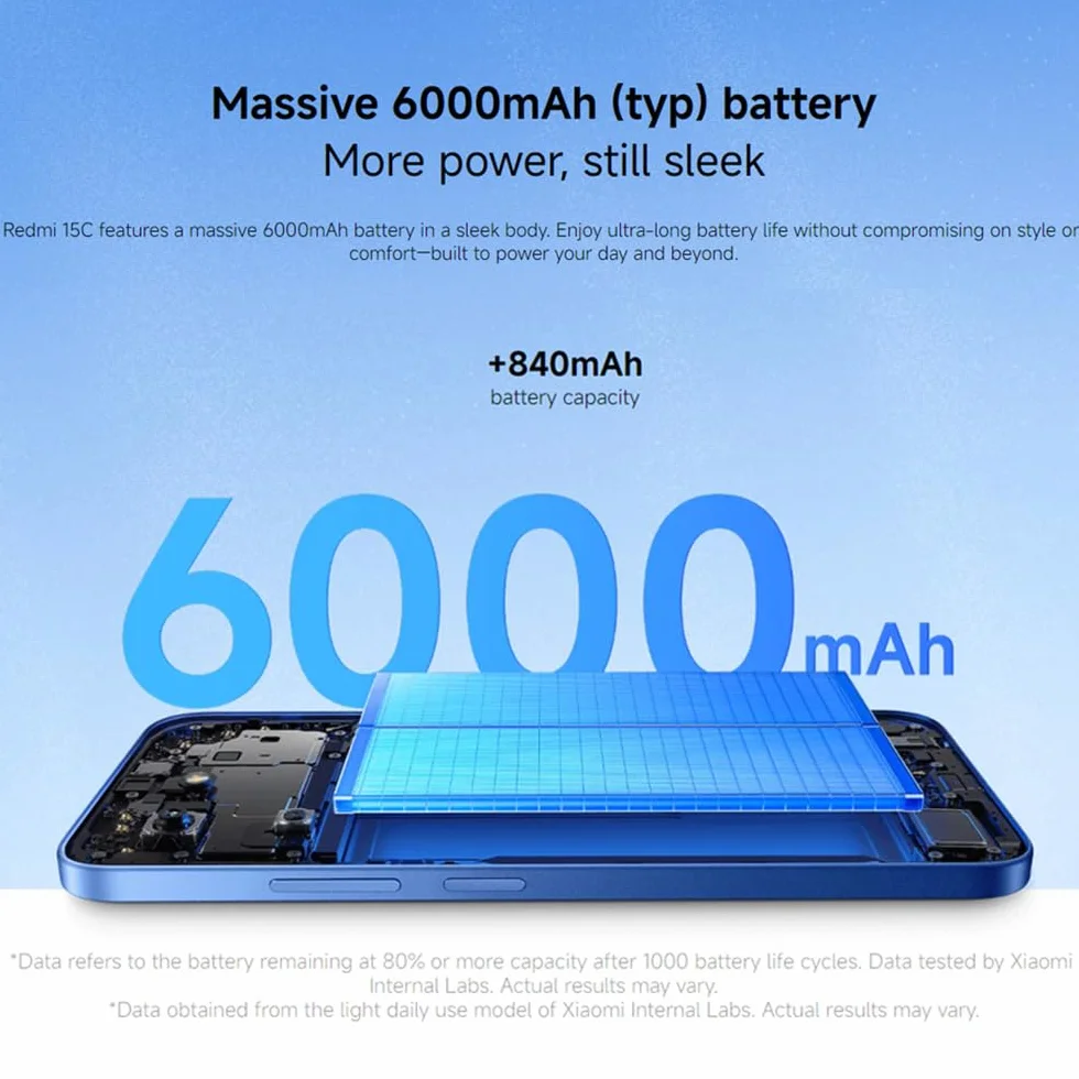 xiaomi Redmi 15C 4G, smartfon 8 GB + 256 GB masywny 6000 mAh (typ) bateria zasilana szybkim ładowaniem 33 W Powerful Octa-Core Procesor, ładowanie w zestawie (pomarańczowy)