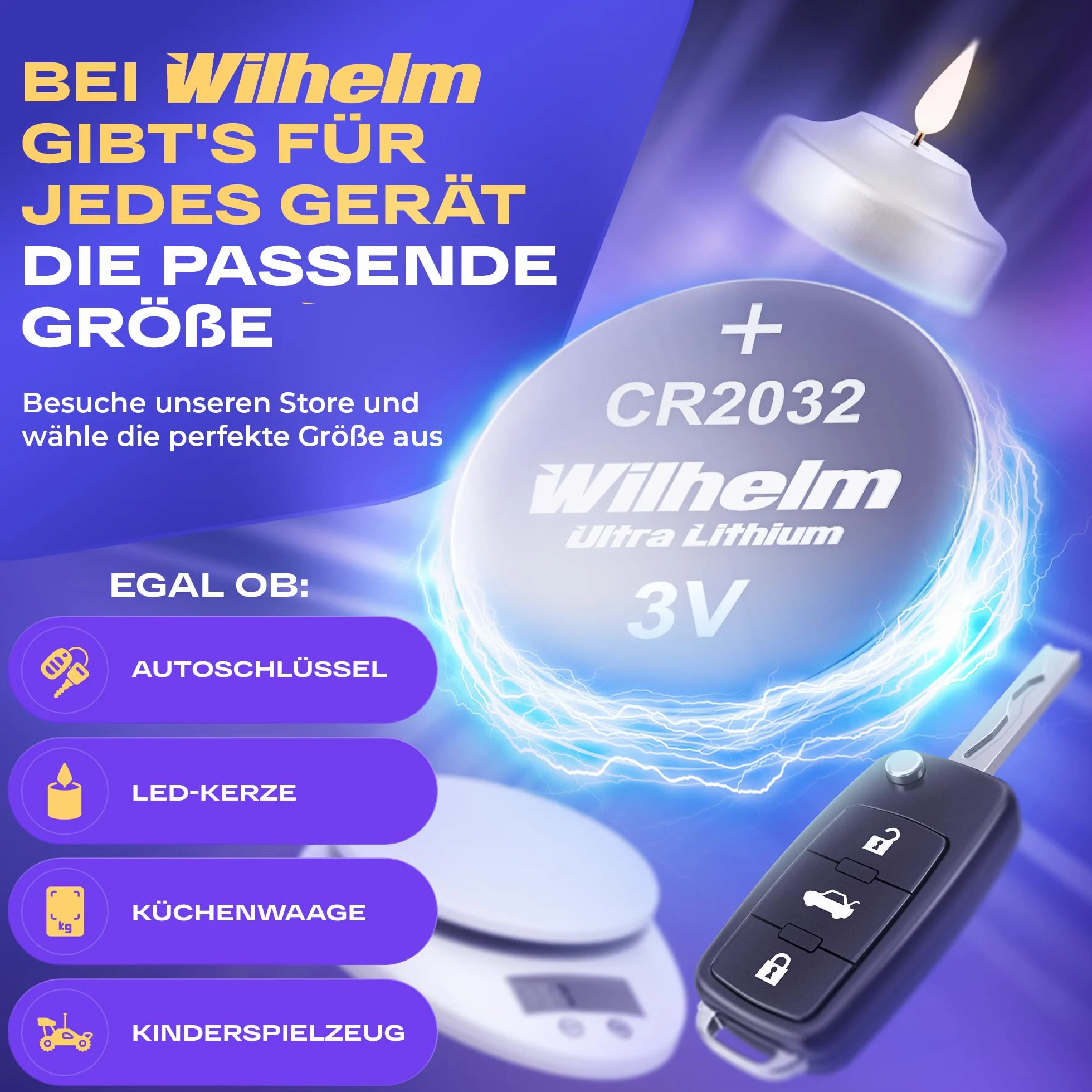 75 x litowa bateria guzikowa CR2032 Wilhelm 3 V, towar przemysłowy