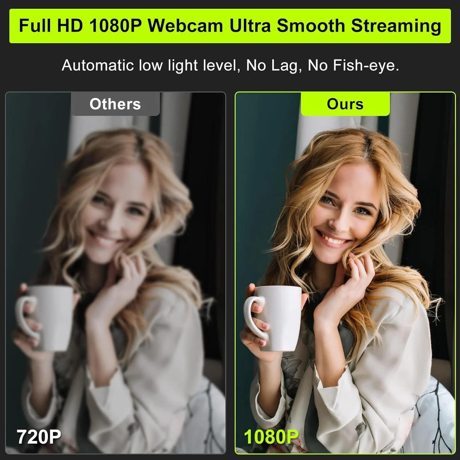 Kamera internetowa 1080P Full HD z mikrofonem pierścieniowym do PC i laptopa