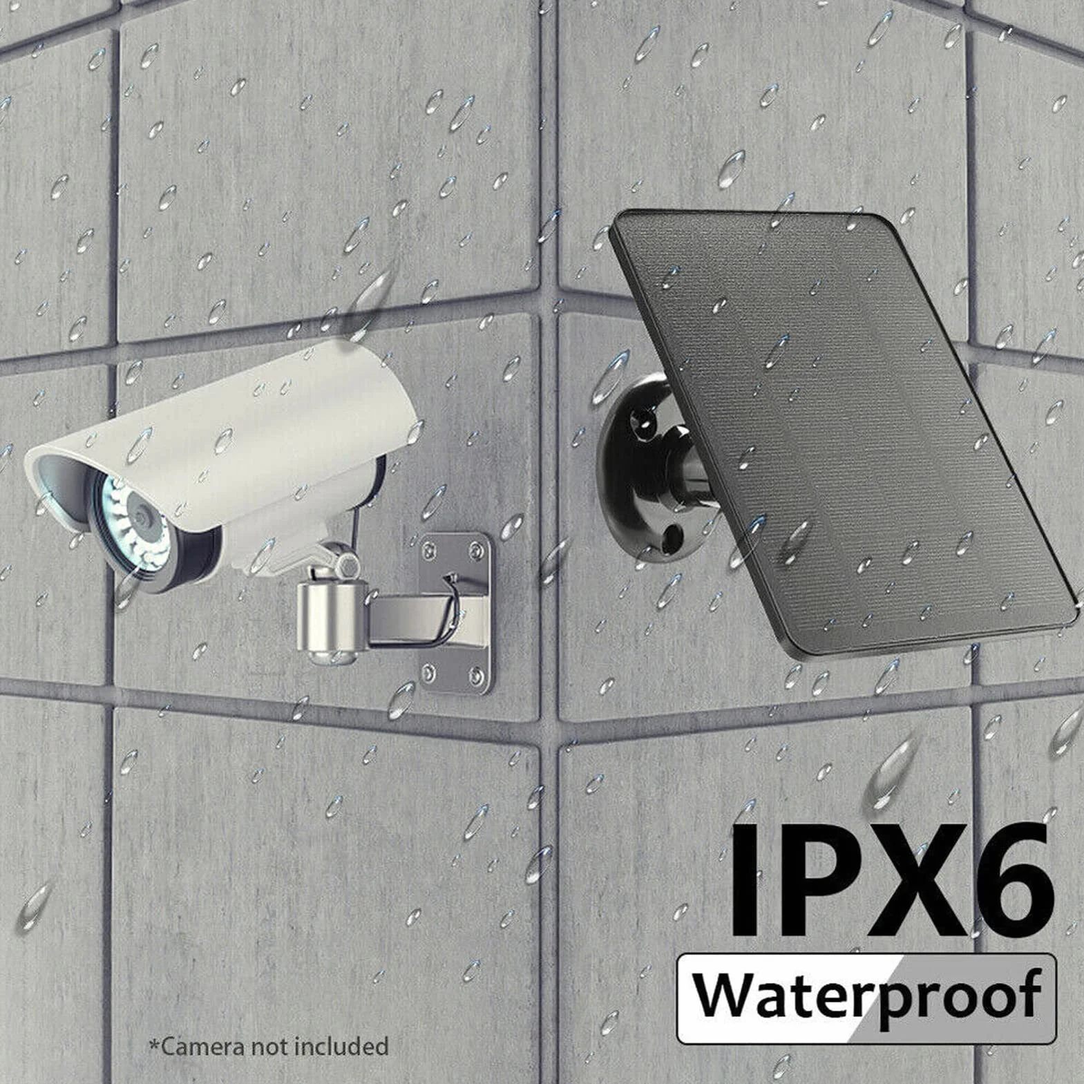 Panel Słoneczny 10W do Kamery Bezpieczeństwa, Panel Słoneczny USB do Kamery Bezpieczeństwa 5V DC, Wodoodporna ładowarka Słoneczna z Regulowanym Mocowaniem, Kompatybilna z Micro
