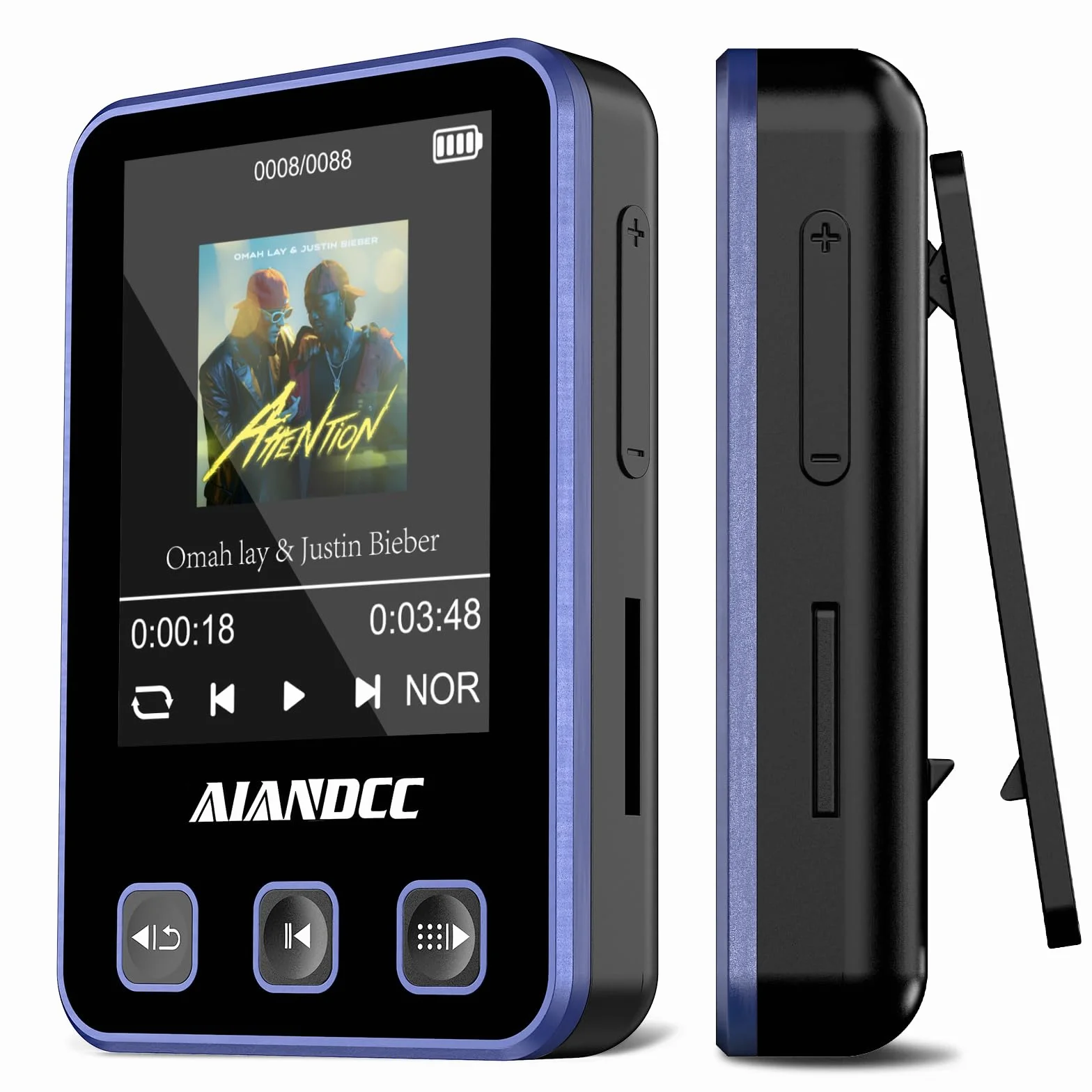Odtwarzacz MP3 32 GB z funkcją odtwarzania muzyki Bluetooth, ekran 0,77", opaska, przewodowe słuchawki w zestawie, do biegania, studia fitness, zielony