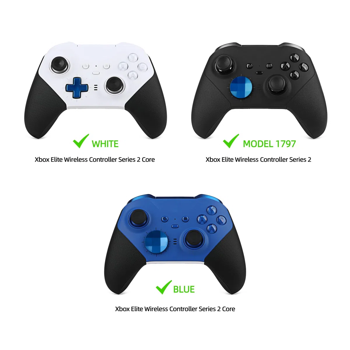 Metalowe kciuki 13 w 1 do Xbox One Elite Series 2, części do kontrolera Xbox One Elite 2, zamienne akcesoria do gier, metalowy Mod 6, joysticki, 4 łopatki, 2 podkładki D, 1 narzędzie (niebieskie) (kup od Marspell)