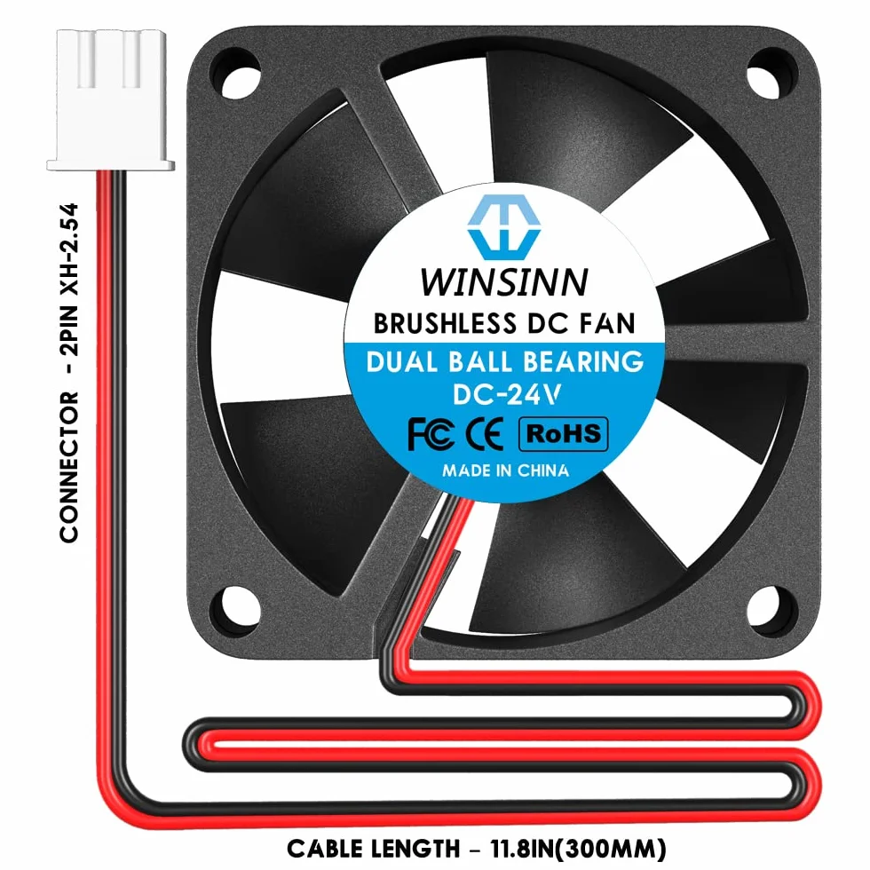 WINSINN Wentylator 35 mm 24 V podwójne łożysko kulkowe bezszczotkowy 3510 35 x 10 mm - wysoka prędkość (opakowanie 5 szt.)