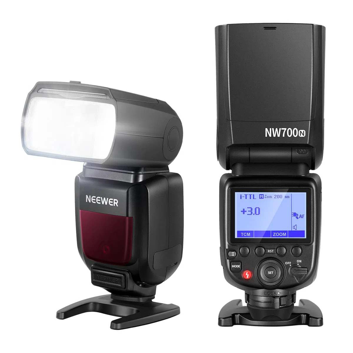 Neewer NW700-N TTL Flash Speedlite kompatybilny z aparatami Nikon DSLR, szybka synchronizacja 1/8000s, wyjście 1/1-1/256, funkcja TCM, 230 pełna moc Flash, szybki recykling 0,1-2,7 s, baterie nie są