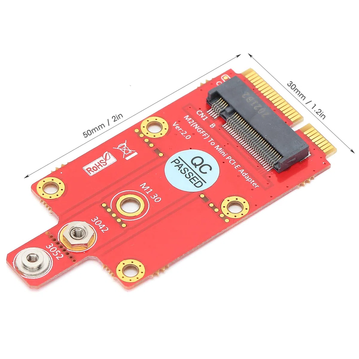 Fdit Mini PCI Express Adapter do komputerów stacjonarnych, M.2 NGFF B na adapter mini PCIe obsługuje port USB modułu WWAN oparta na SSIC, klucz B 3042/3052