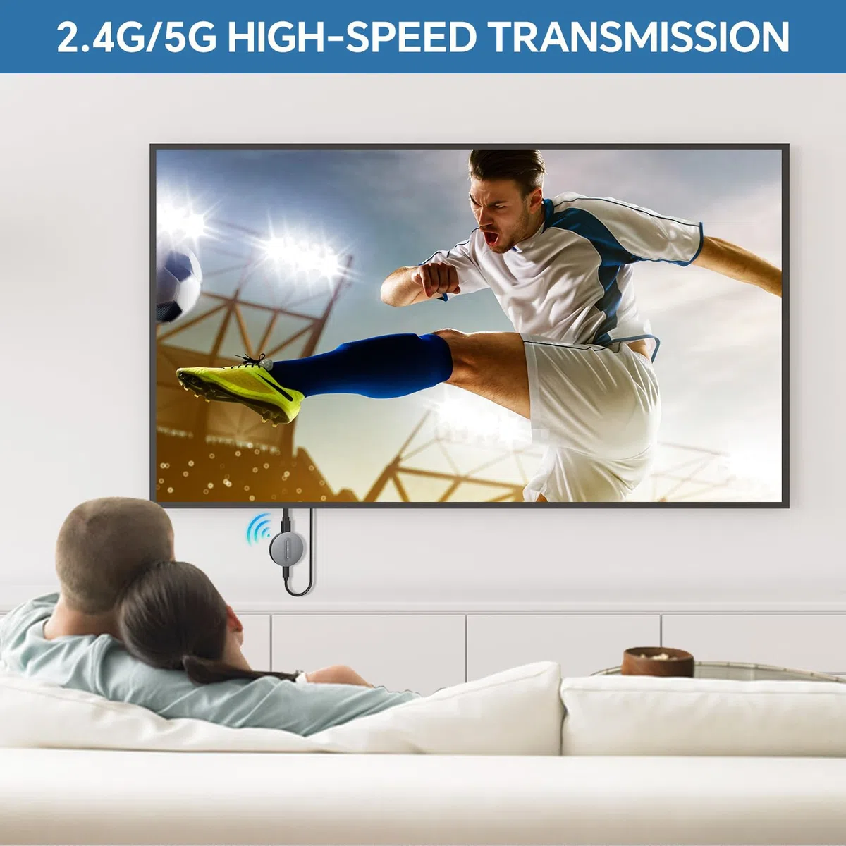 Bezprzewodowy adapter wyświetlacza HDMI – Miracast Dongle, DLNA, AirPlay, przesyłanie strumieniowe wideo/audio z laptopa, komputera, smartfona do telewizora HD, projektora, monitora
