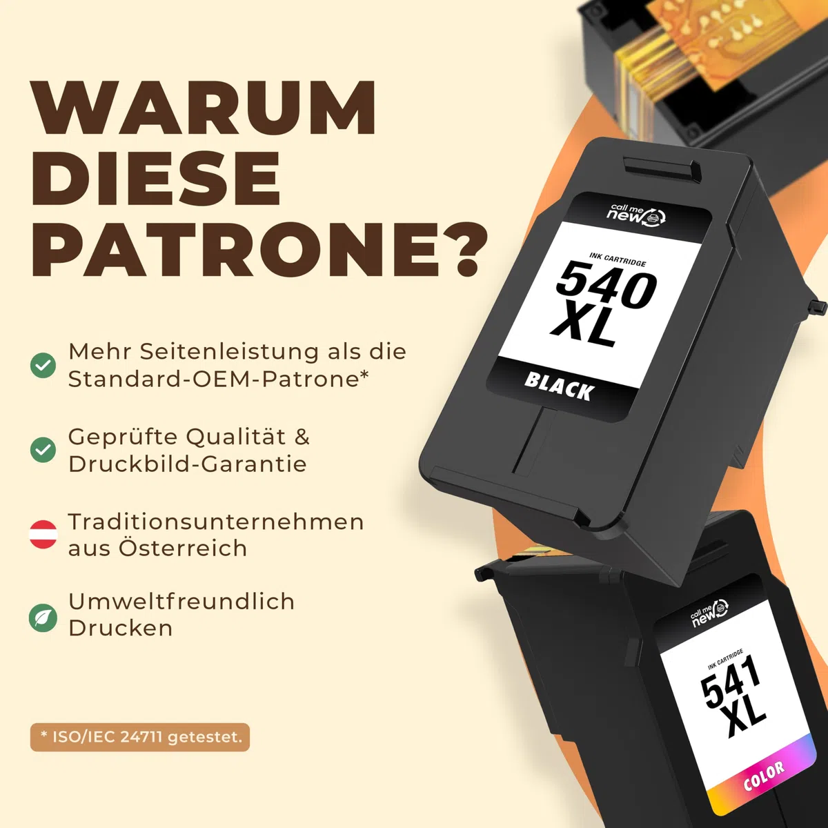 540XL & 541XL wkłady do drukarki – kompatybilne z kartridżami do drukarek Canon 540 541 (PG-540XL czarny i CL-541XL), zasięg XL, inteligentny chip, zamiennik do Canon 540 XL i PG540 – 3