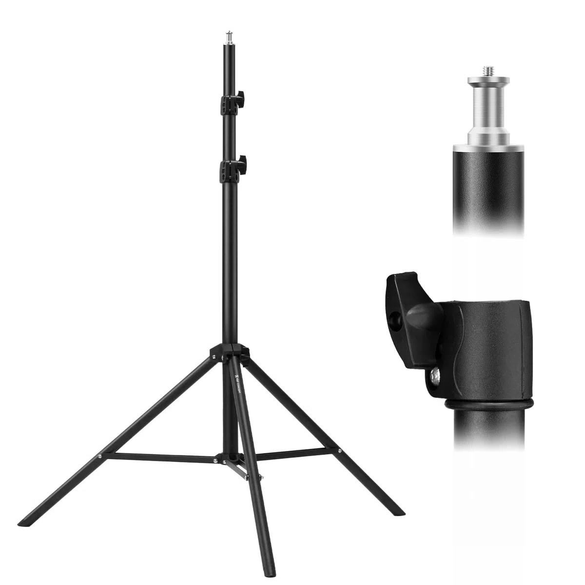 K&F CONCEPT Statyw świetlny do fotografii, 280 cm, metalowy stojak na światło do fotografii studyjnej, reflektor, lampa błyskowa i wideo, regulowany statyw oświetleniowy z uniwersalnym 1/4" Srew