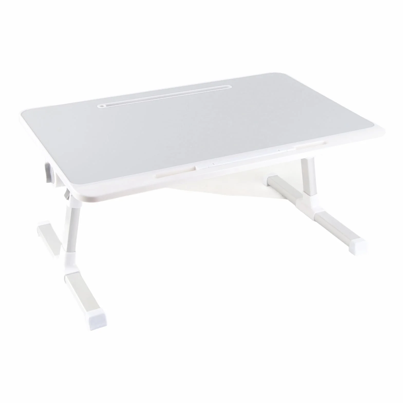 Regulowany, Składany Stolik Nocny na Laptopa ze Stopu Aluminium z Obrotowym Pulpitem, Przenośna Podstawka na Laptopa do Pisania, Pracy, Czytania w Pokoju Wieloosobowym, 23,6 X 15,7 Cala