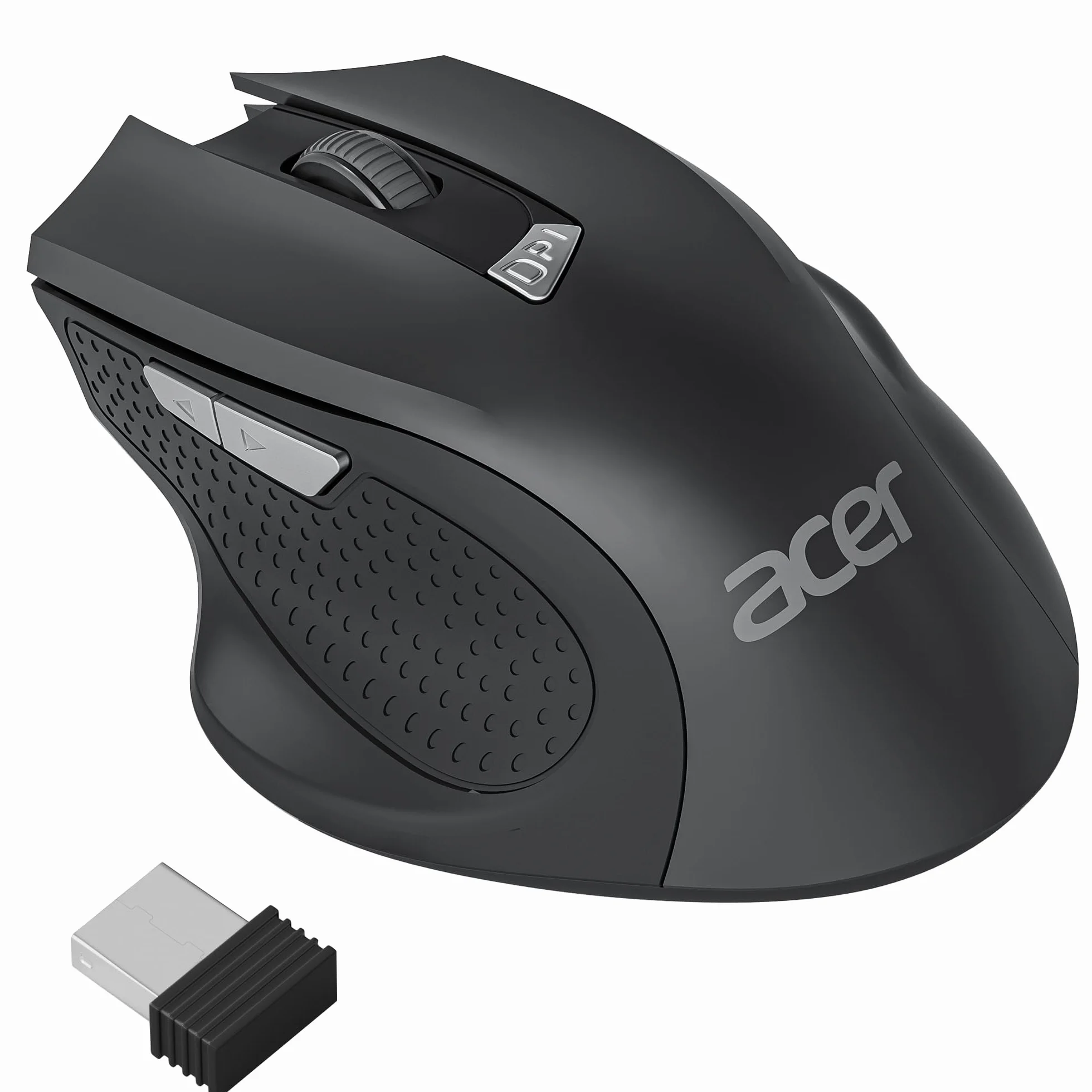 acer Bezprzewodowa mysz do laptopa, bezprzewodowa mysz komputerowa 2,4 GHz z odbiornikiem USB, 3 regulowane DPI, 6 przycisków, ergonomiczna mysz USB zgodna z MacBookiem Pro/Air, Chromebookiem itp.