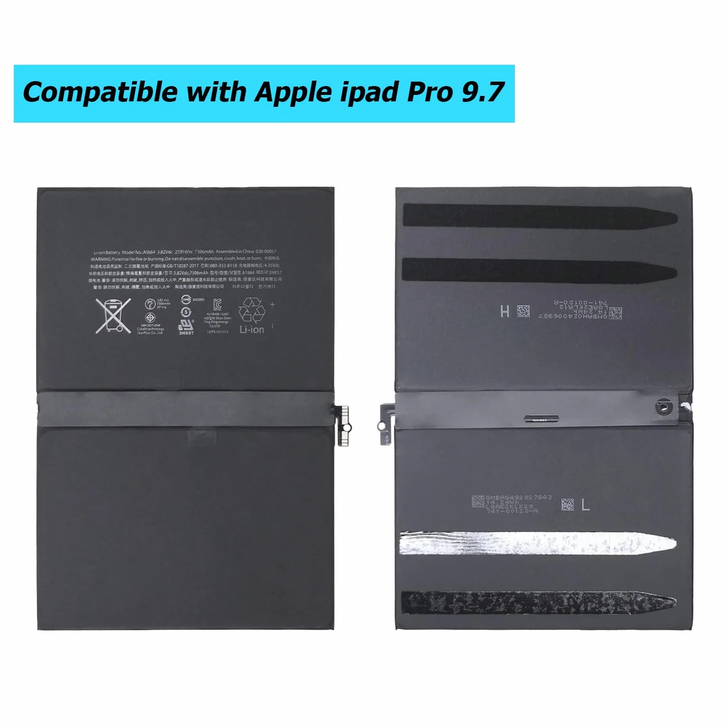 Upplus A1664 akumulator zastępczy kompatybilny z ipadem Pro 9.7 2016, A1673 A1674 A1675 iPad 6.3 iPad 6.4 z zestawem narzędzi
