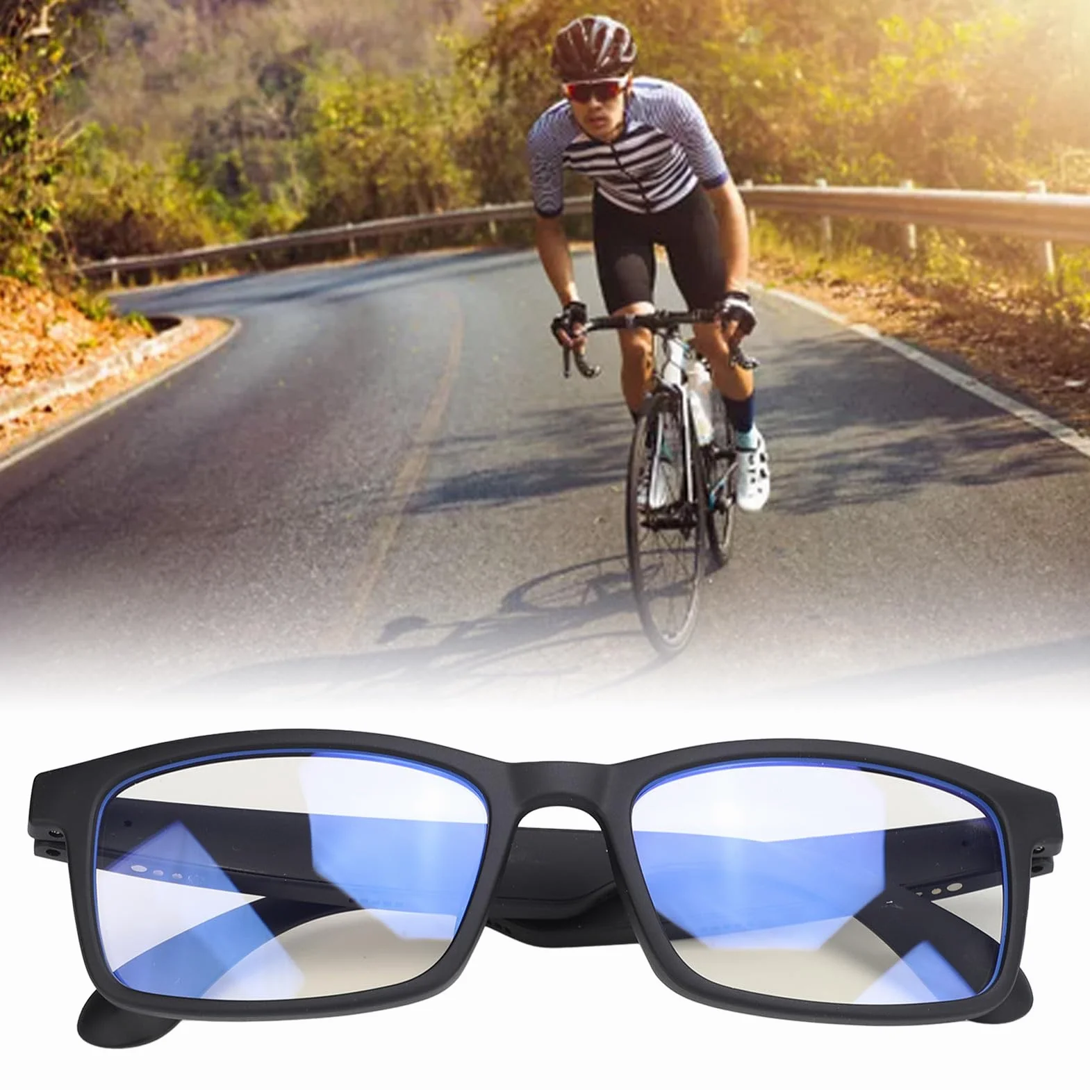 Inteligentne Okulary z Filtrem z Niebieskim światłem, Okulary Bluetooth 5.3 Audio z Wbudowanym Mikrofon dla Kobiet, Asystent Dotykowy i Głosowy Inteligentne Okulary Dźwiękowe do