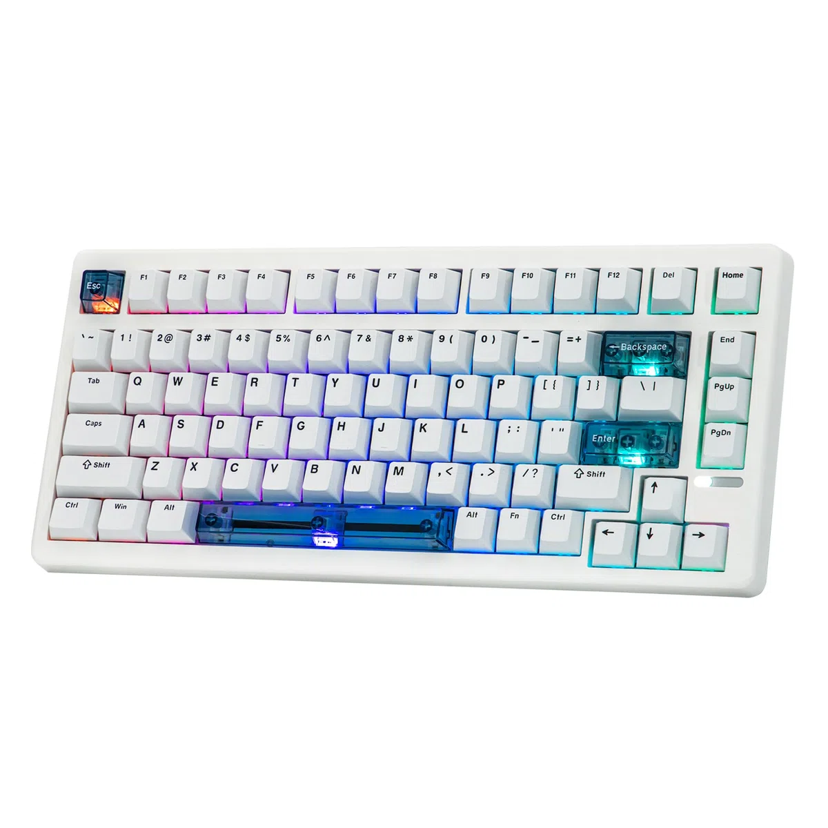 EPOMAKER HE80 Klawiatura gamingowa z efektem Hall, 8K Polling i skanowanie 32K, Creamy Gasket, DKS, SOCD, RGB Backlight, przewodowa klawiatura do gier Hot-Swap do PC i Mac (biała, magnetyczny
