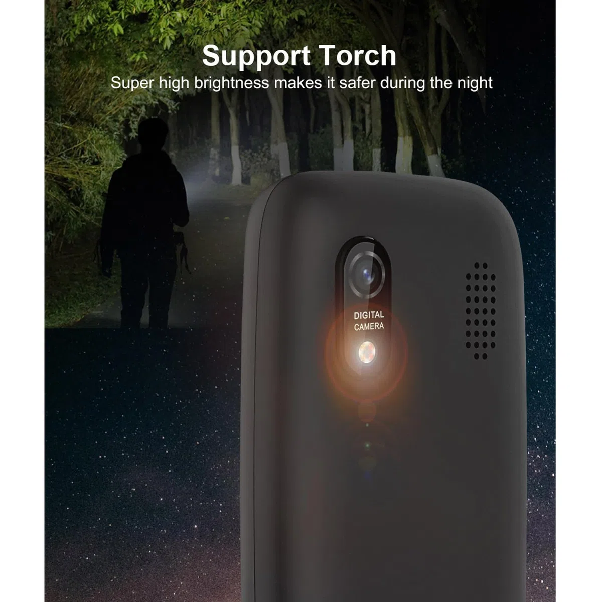 Podstawowe Telefony Komórkowe dla Osób Starszych i Dzieci, Odblokowane Głupie Telefony, Telefony Komórkowe Bez Internetu - z Dużymi Przyciskami, MP3, MP4, Aparatem, Latarką, SOS,Blue