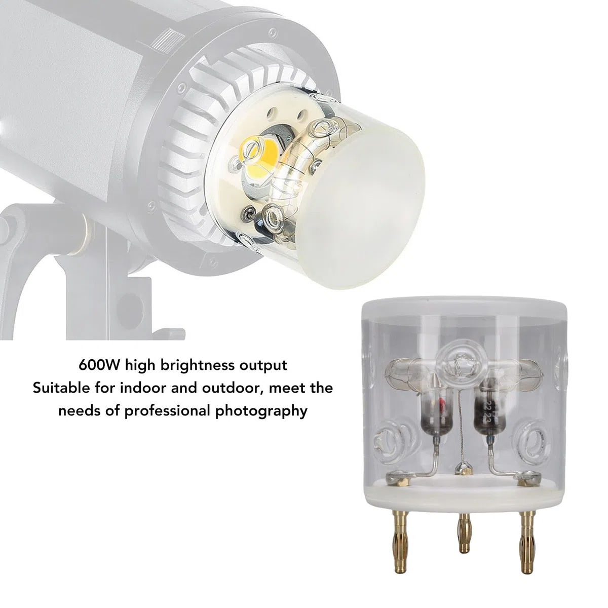 Generic Wymiana Samej żarówki, Szklana Rurka Błyskowa do Zewnętrznej Lampy Błyskowej AD600, 600 W z funkcją Szybkiego Błysku