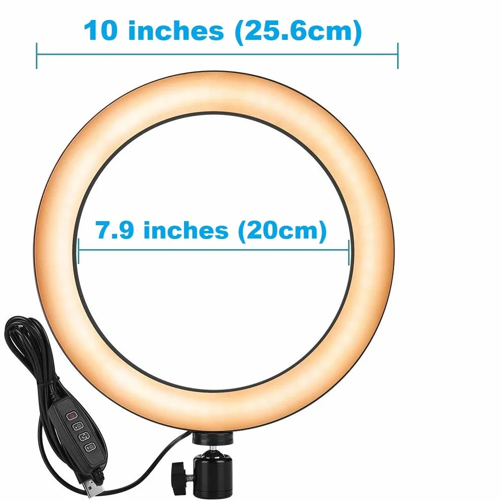 Lampa do selfie z uchwytem zaciskowym, lampa pierścieniowa 26 cm z uchwytem na wylewkę, kompatybilna z kamerami internetowymi Logitech C920 StreamCam C922 C930e C925e C615 Brio 500 300 100 4K