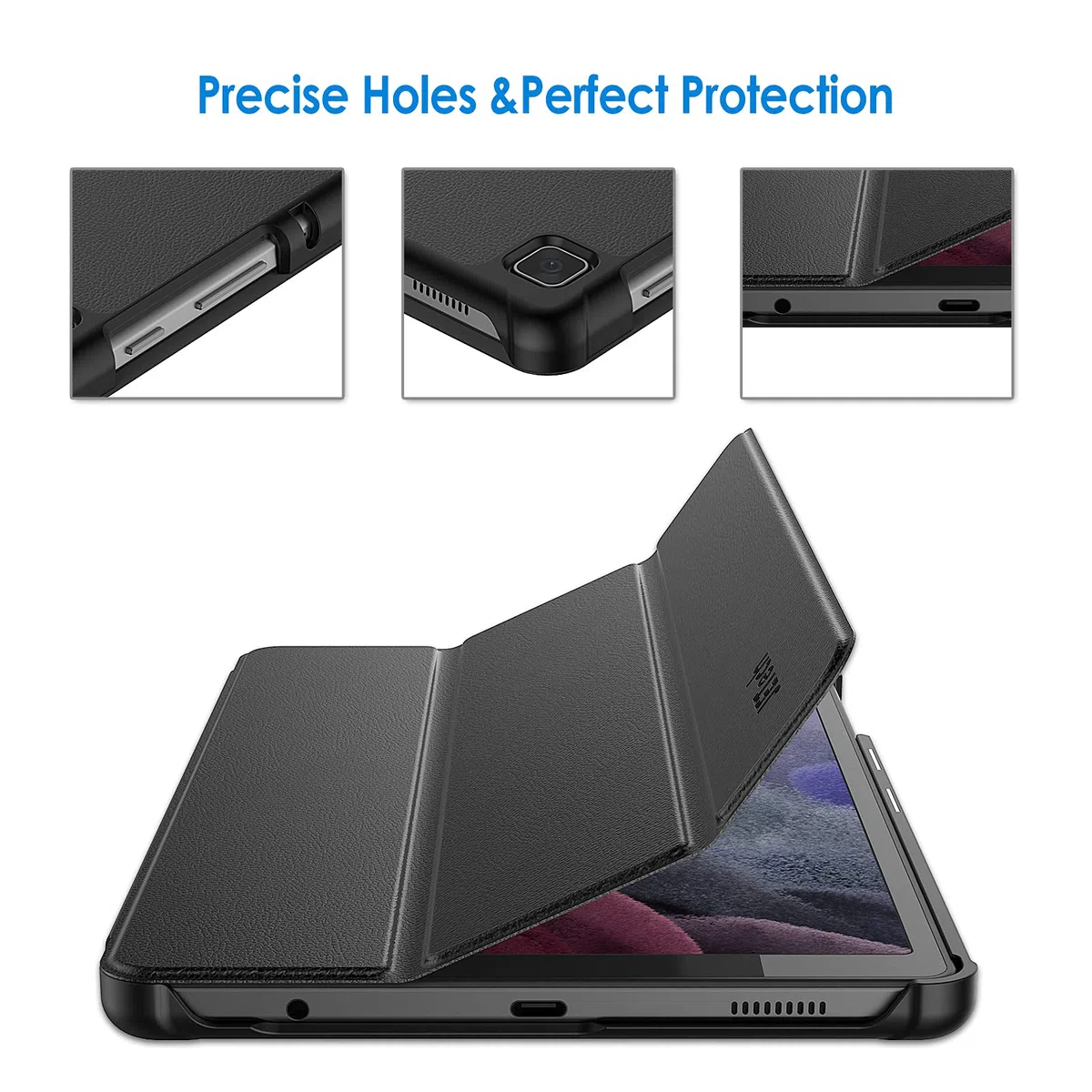 JETech Etui Ochronne dla Samsung Galaxy Tab A7 Lite 8,7", Czarne | Dla SM-T227/T225/T220 2021 Model, Cienka Dopasowana Ochrona, Lekka Konstrukcja, Automatyczne Wybudzanie/Uśpienie