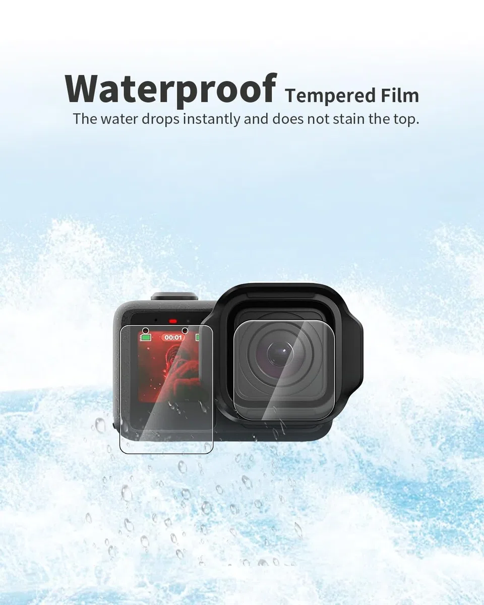 Folia ochronna na wyświetlacz ze szkła hartowanego do Gopro Mission 1, 2 sztuki w opakowaniu toergy 9H HD – odporna na zarysowania, bez pęcherzyków powietrza, odporna na uderzenia, bardzo