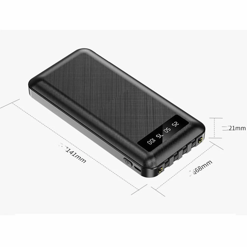 JJJ Mini Fast Charge jest wyposażony w Line Sharing Power Bank 20 000 mAh światło i przenośny powerbank o dużej pojemności (kolor: czarny, rozmiar: 10 000 mAh)