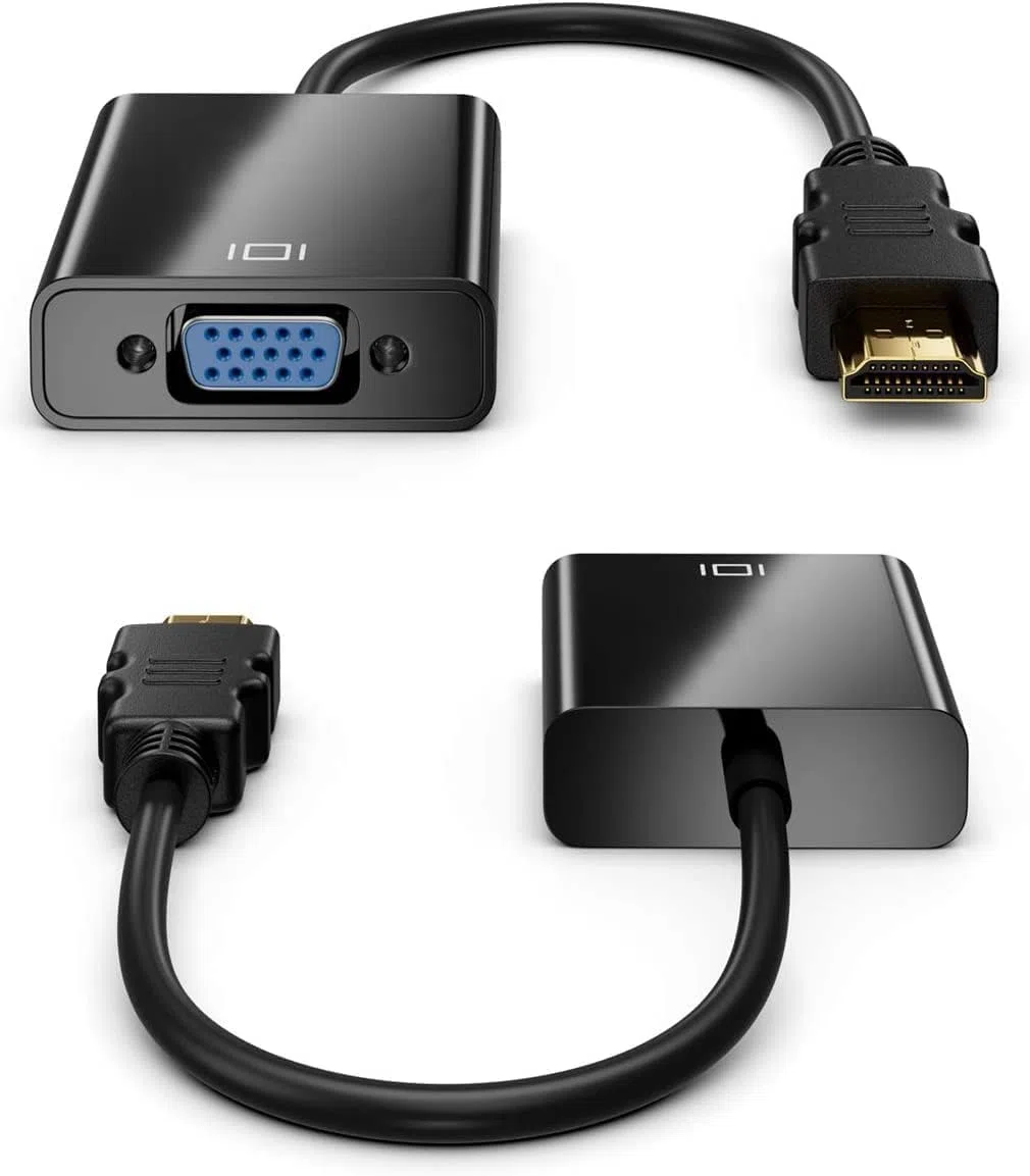 HDMI do VGA, Gold-Plated HDMI do VGA Adapter (męski do kobiety) do komputera, stacjonarnego, laptopa, PC, monitora, projektora, HDTV, Chromebook, Raspberry Pi, Roku, PS3, Xbox, Camera i