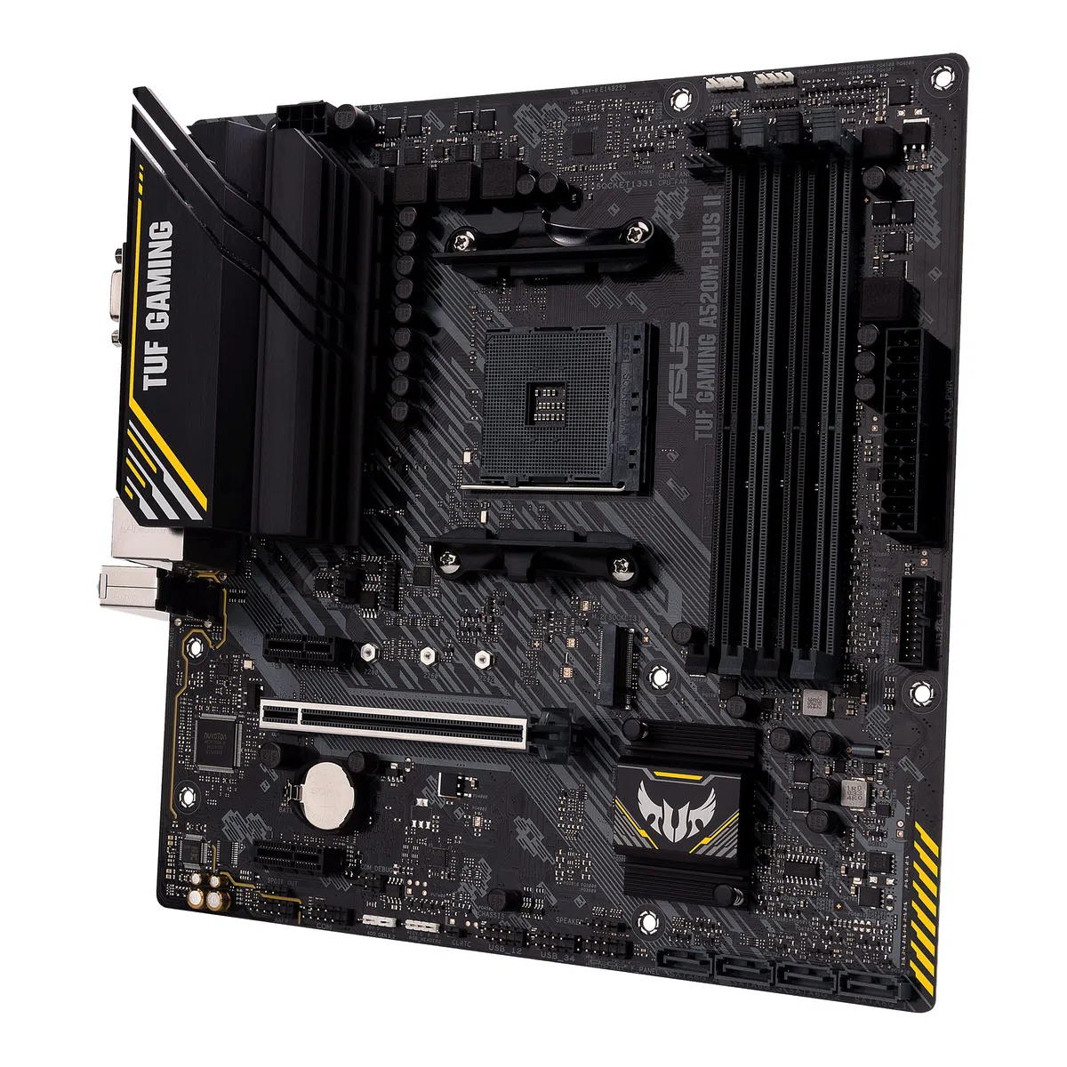 ASUS TUF GAMING A520M-PLUS II Micro-ATX płyta główna do gier (AMD A520 Ryzen AM4 z obsługą M.2, USB 3.2 Gen.1, SATA 6 Gbit/s, Aura 2.Gen)