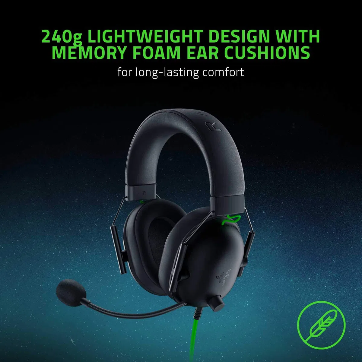 Razer Zestaw słuchawkowy do gier BlackShark V2 X: dźwięk przestrzenny 7.1, sterowniki 50 mm, poduszka z pianki z pamięcią kształtu, PC, PS4, PS5, Nintendo Switch, Xbox One, Xbox Series X i S, mobilne,