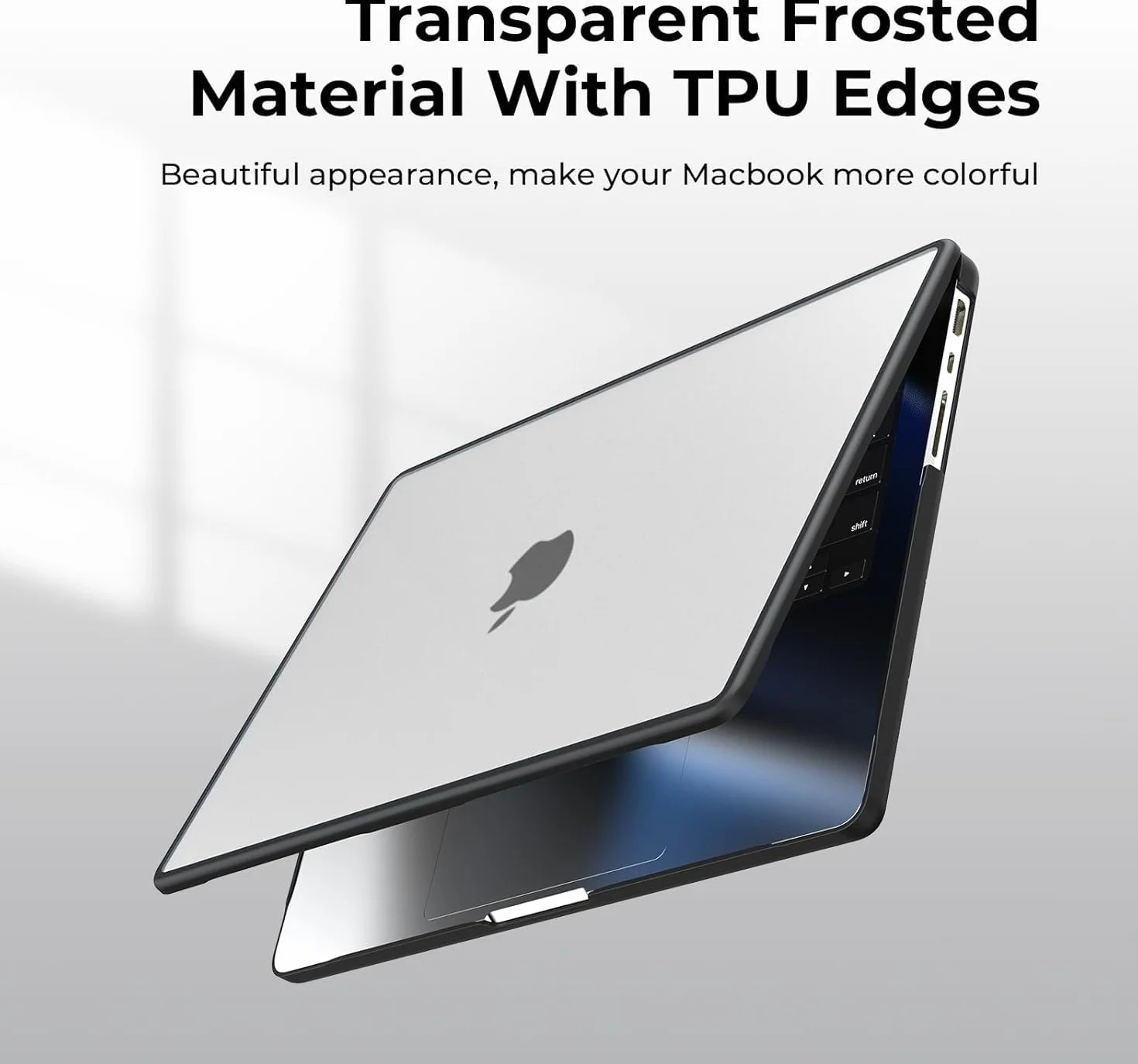 BlueSwan Etui Kompatybilne z MacBook Pro 14 Cali M5 M4 M3 M2 M1, Ramka TPU Odporna na Pęknięcia+Matowa Osłona PC-Matowe przezroczyste