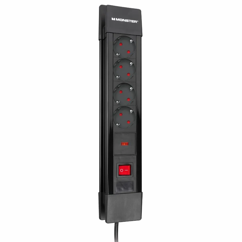 Monster – ochrona odgromowa ochrona przeciwprzepięciowa 4 AC FR – ochrona 608 J – eliminuje zakłócenia sieciowe – poprawia obraz i dźwięk – 1,50 m