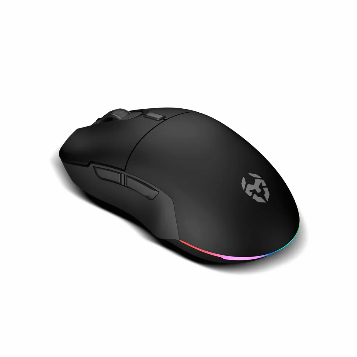 KROM KOMET Bezprzewodowa mysz do gier RGB, czujnik Pixart PMW 3212, 8 przycisków, 5 DPI 2400, 2,4 GHz, czarna