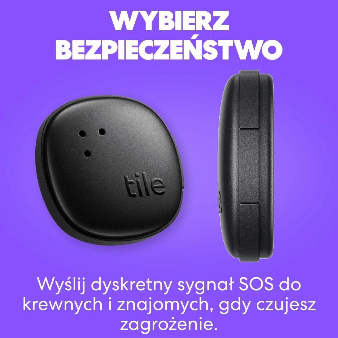 Tile by Life360 Sticker - mały lokalizator Bluetooth do znajdowania pilotów, rowerów, okularów i innych rzeczy. Zgodność: iOS i Android. Znajdowanie telefonu. 1 szt. (czarny)