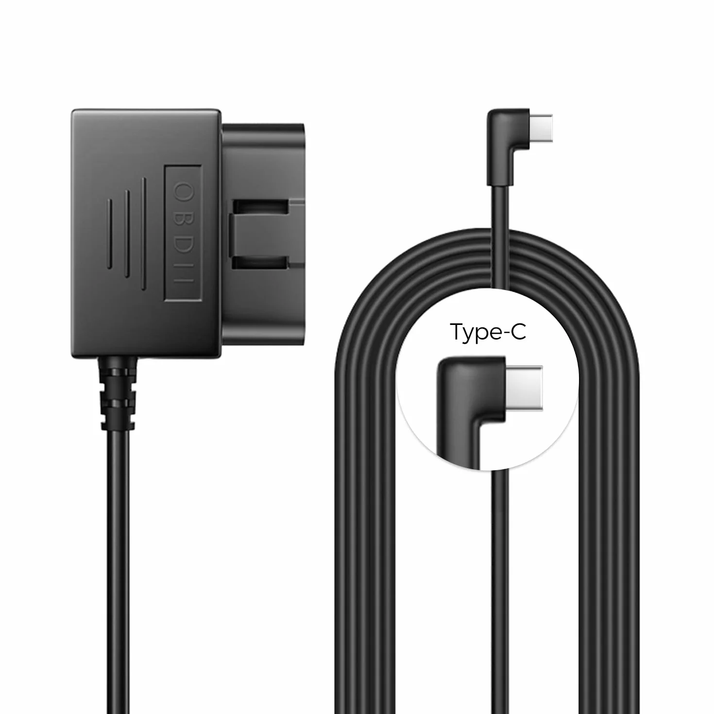AZDOME Typ C OBD Hardwire zestaw kabel zasilający, kamera samochodowa, obsługa trybu parkowania, 12 V-24 V do 5 V do kamery samochodowej z portem typu C, ochrona przed niskim napięciem