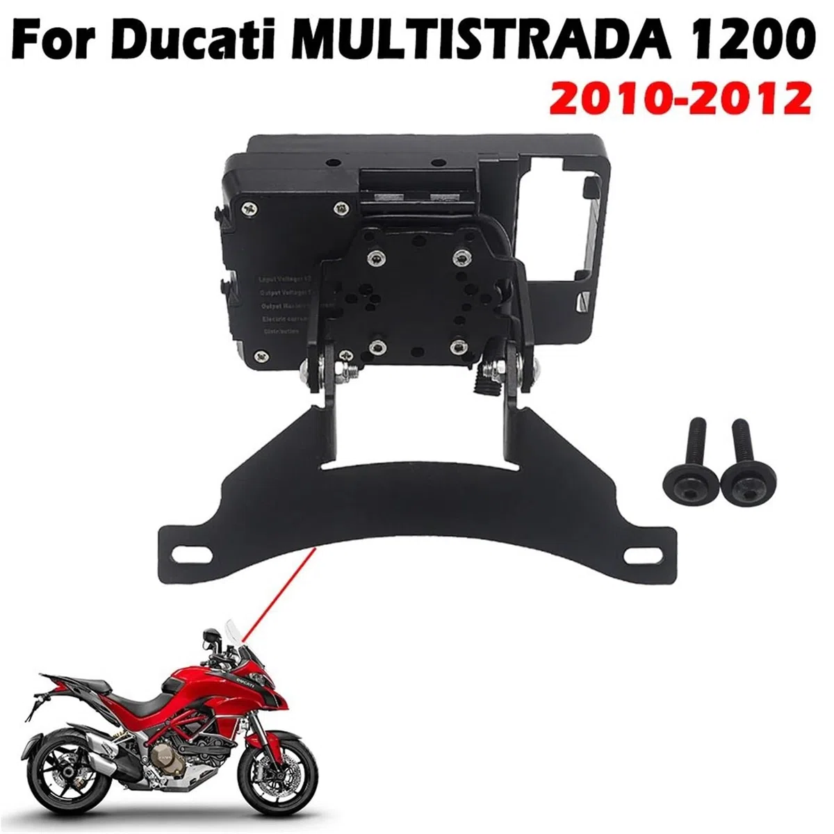 Uchwyt do nawigacji GPS Uchwyt na nawigację GPS do motocykla Pasuje do Ducati Multistrada 1200 2010-2012 Uchwyt na telefon GPS Nawigacja(B)