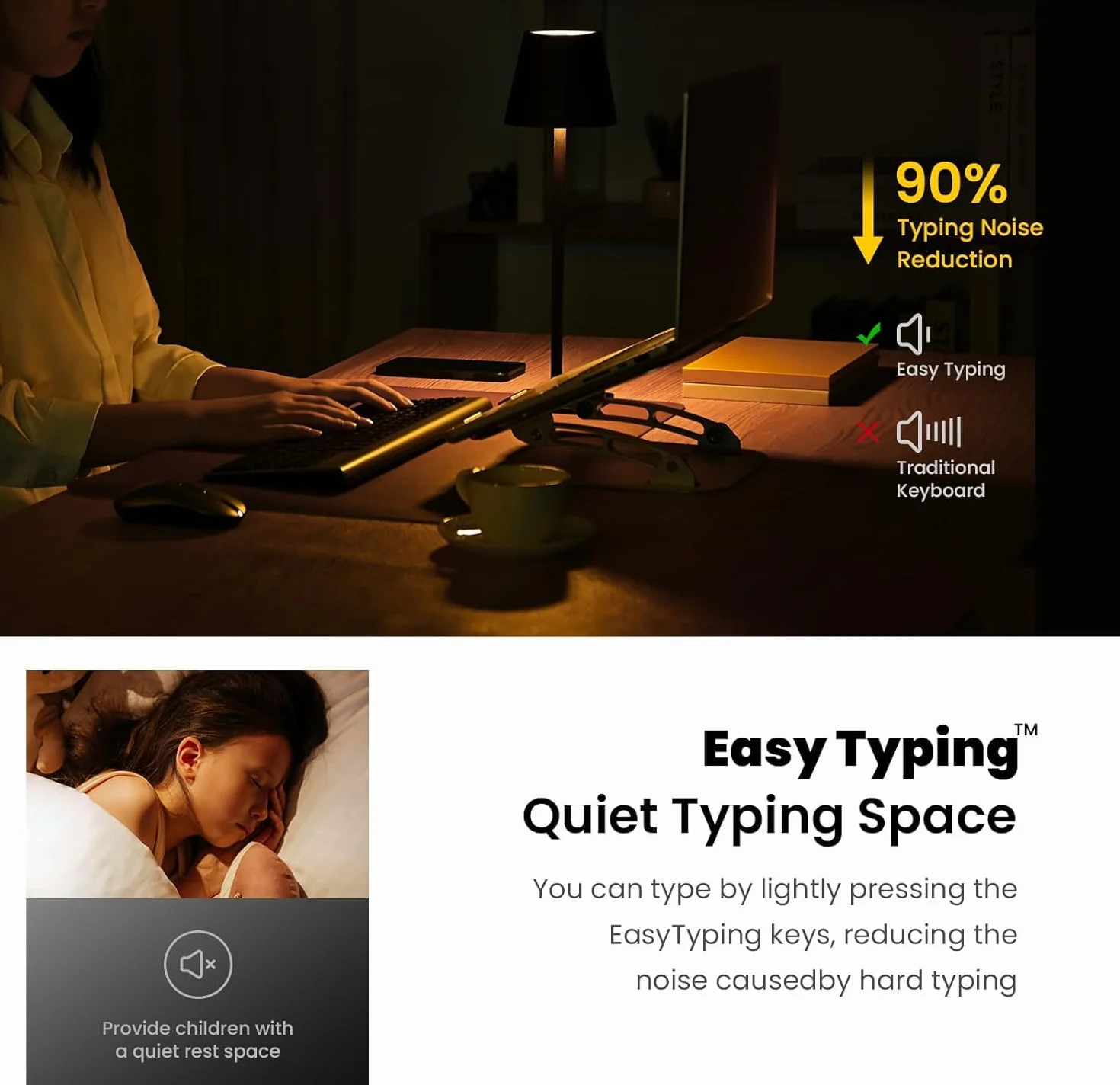 Cimetech Bezprzewodowa klawiatura i mysz 2.4G, cicha, przenośna, US International QWERTY, purpurowy