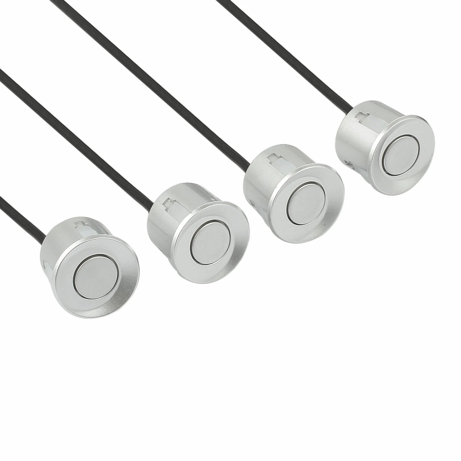 AUTOUTLET DC 12 V tylne parkowanie do tyłu, 4 czujniki, dźwięk cofania, zestaw alarmowy, wyświetlacz LCD, srebrny