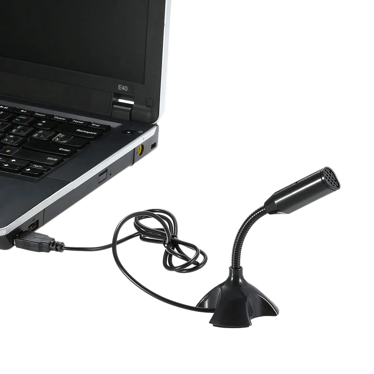 Mikrofon biurkowy USB 360, regulowany mikrofon typu plug-and-play, do rozmów głosowych, kompatybilny z komputerami PC i Mac