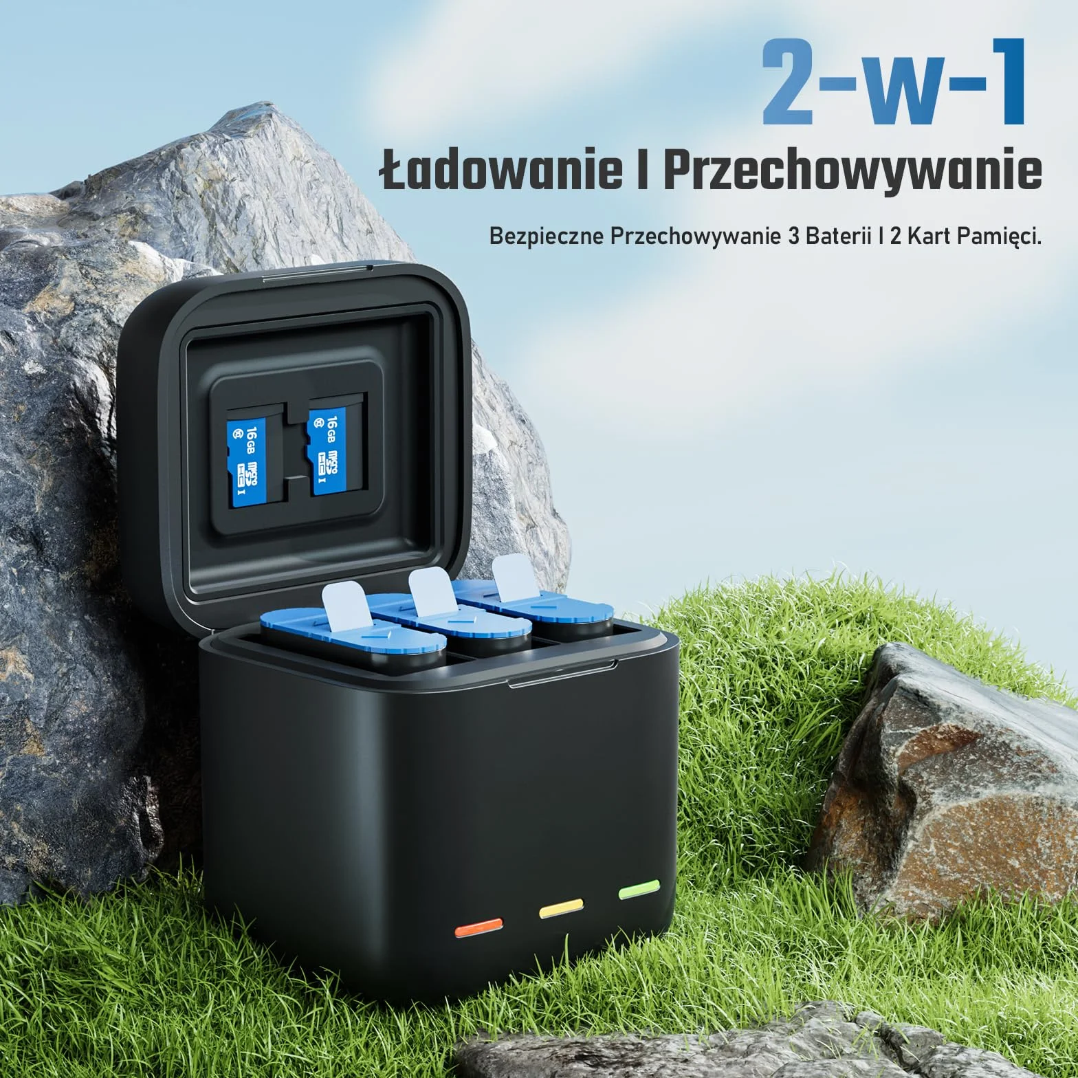 Jeebel Szybka ładowarka 3 gniazda USB-C do GoPro Hero 13 Black
