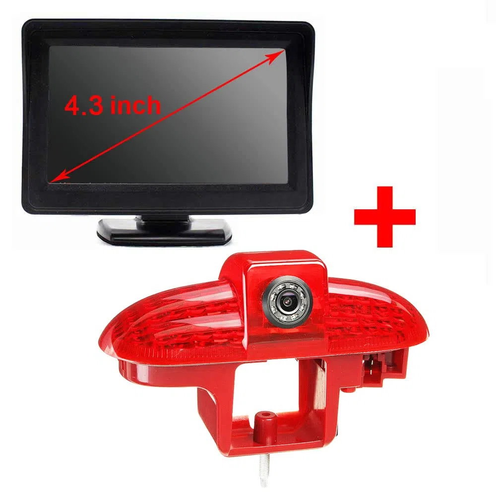 Lampa hamowania HD kamera cofania zestaw z monitorem LCD 4,3", zamiennik kamery cofania do Renault Trafic II III Diesel Petrol FWD FL EL JL JG FG/Opel Vivaro Diesel Petrol Chassis FWD A B C X82 X83 J7