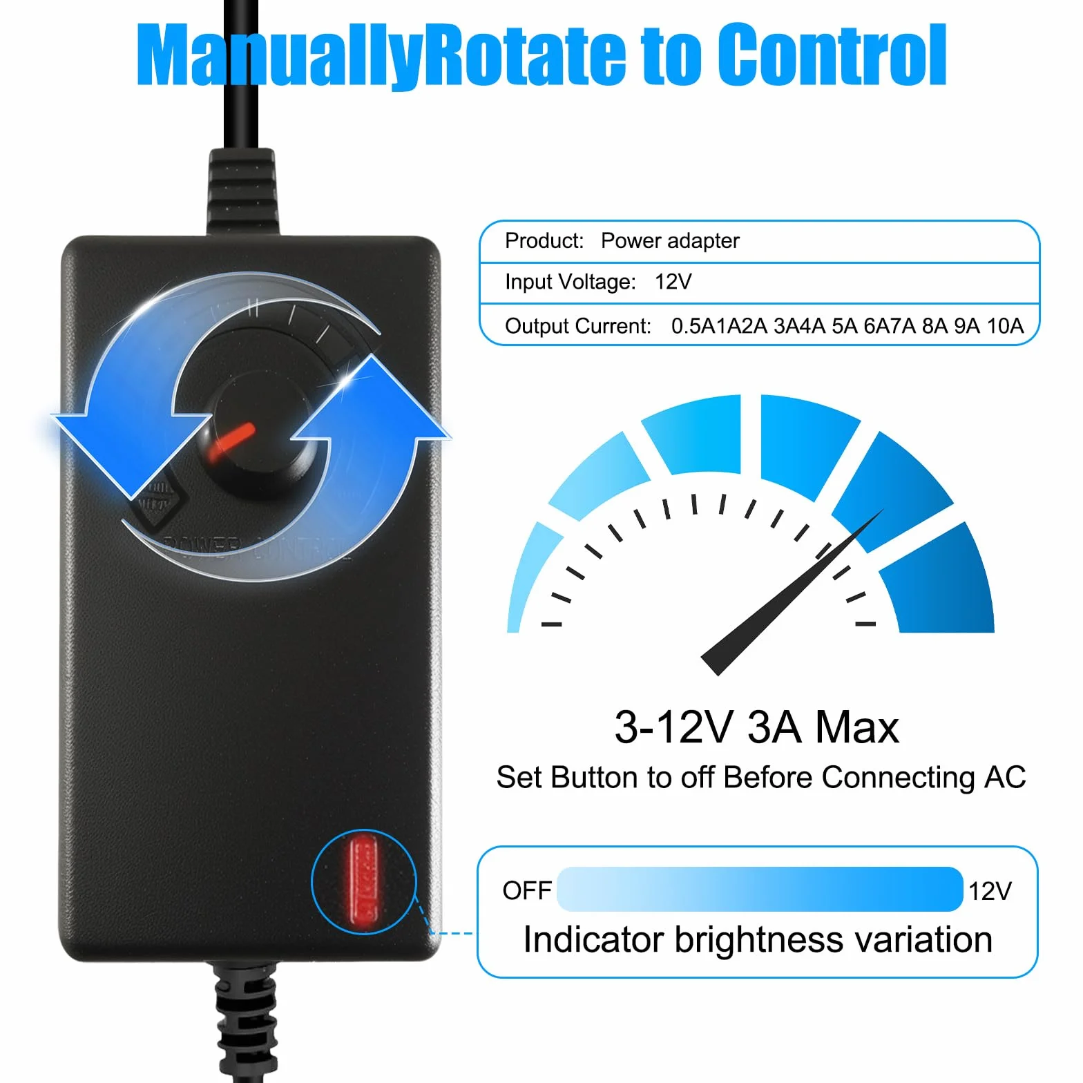 Joycabin 2 Pin PWM Kontroler wentylatorów, 12V PWM Moduł kontroli prędkości wentylatora, Regulowana prędkość wiatru od 3 V do 12 V, Kontroler prędkości wentylatora z 1 do 2 PC Wentylator Adapter z