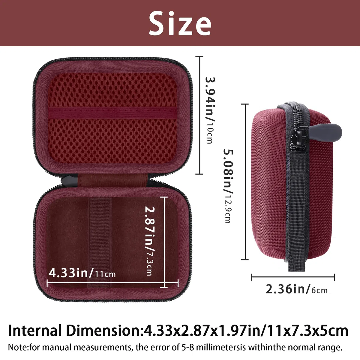 Khanka Do aparatu cyfrowego Kodak PIXPRO FZ55/FZ45/FZ43 16MP Twardy futerał do noszenia z uchwytem i paskiem na szyję, tylko etui, Czerwona