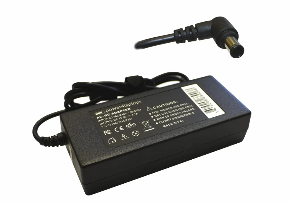 Power4Laptops Zasilacz Sieciowy Ladowarka do Laptopa Zasilanie kompatybilny z Sony Vaio VGN-N17G