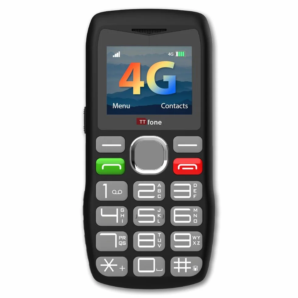 TTfone TT890 4G Telefon dla Seniorów – Łatwy w użyciu telefon komórkowy z dużymi przyciskami, przyciskiem SOS, ładowaniem USB-C, Bluetooth, aparatem – odblokowany